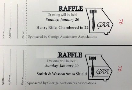 Transfer will occur in accordance with Georgia State Laws by a licensed and approved firearms dealer.  If winner does not meet legal requirements winning raffle ticket is null and void.